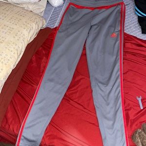 Adidas sweats gray and red